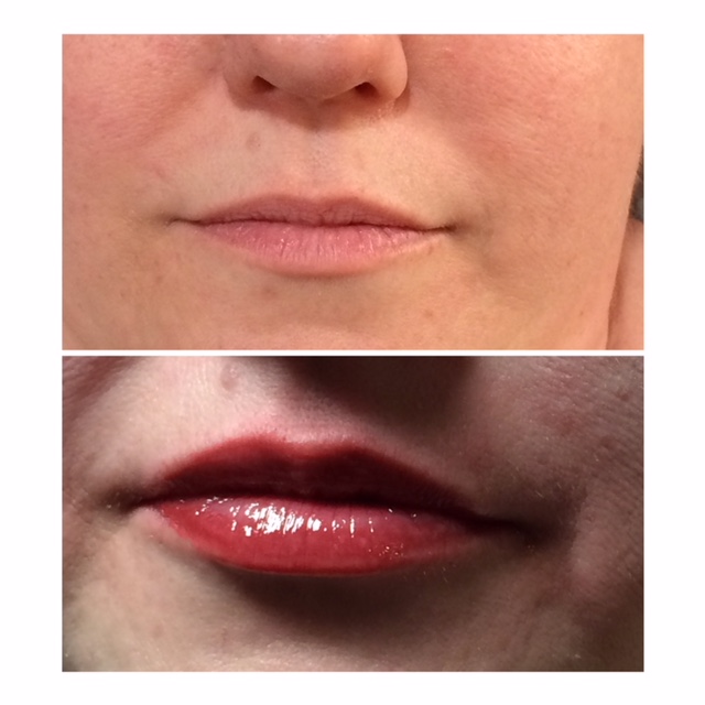 Full Lip Tattoo Before and After